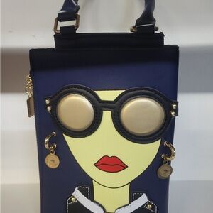 Stylish Navy Blue Graphic Handbag